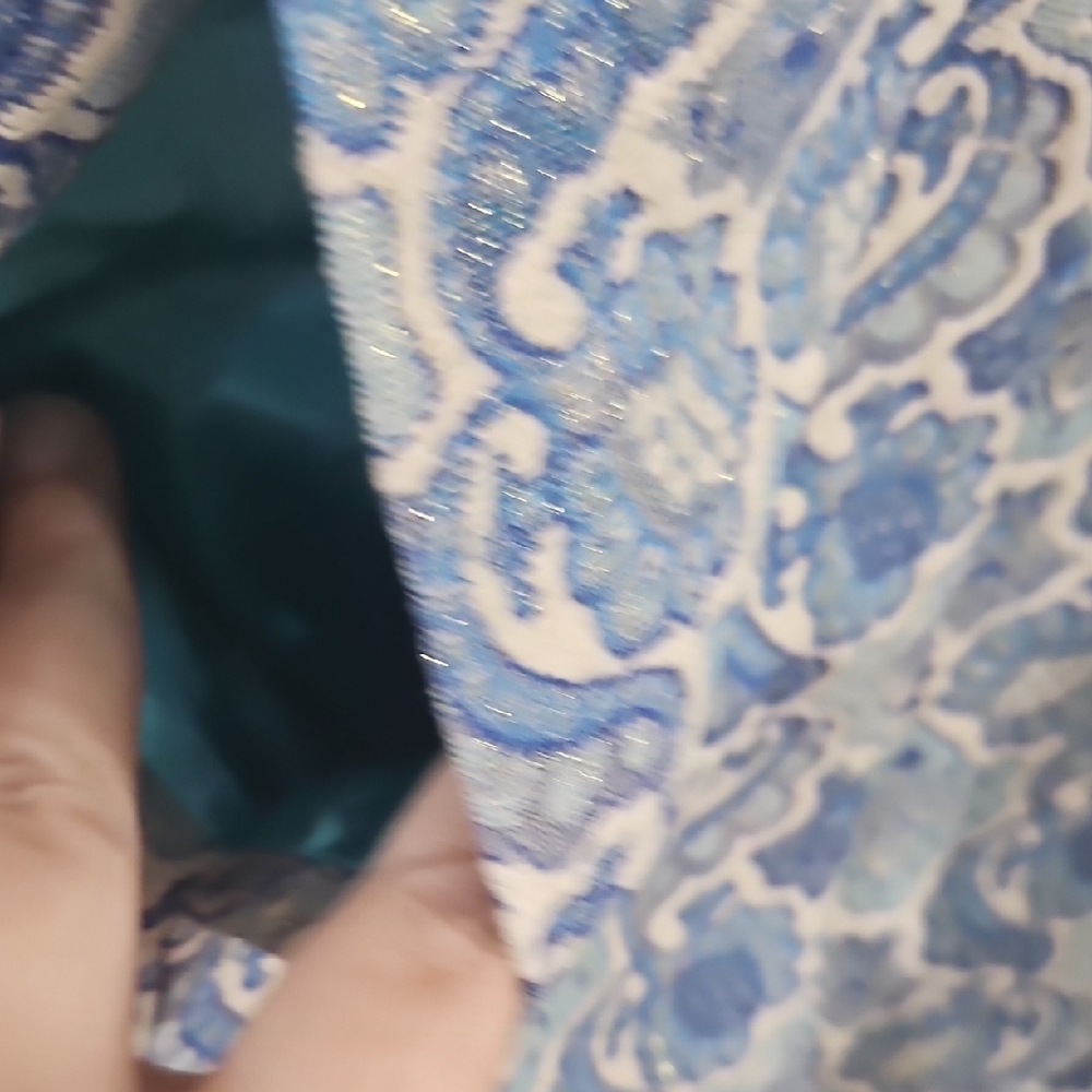 C Wonder Blue and Cream Paisley Dress - Picture 3 of 6